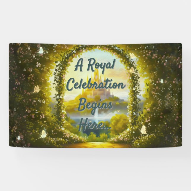 Royal Baby Shower A Royal Celebration Begins here Banner (Horizontal)
