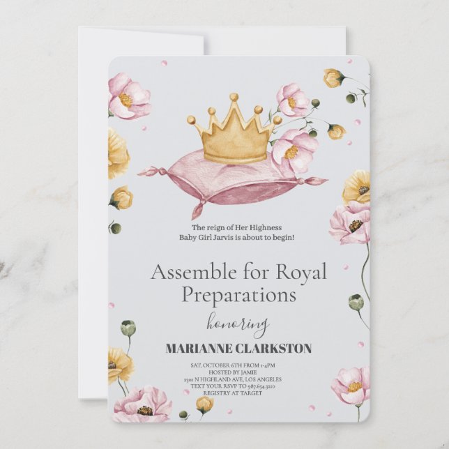 Royal Baby Shower in the Dream Castle Invitation (Front)