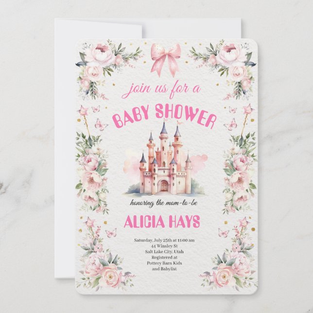 Royal Baby Shower in the Dream Castle Invitation (Front)