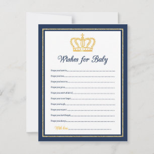 Royal Baby Shower wishes for baby Advice Card
