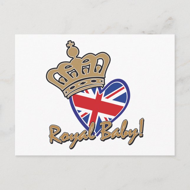 Royal Baby UK Heart Flag Postcard (Front)