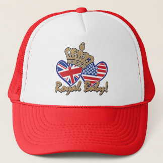 ROYAL-BABY-USA-UK-With-Crown Trucker Hat