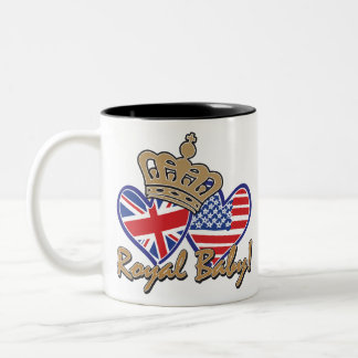 ROYAL-BABY-USA-UK-With-Crown Two-Tone Coffee Mug
