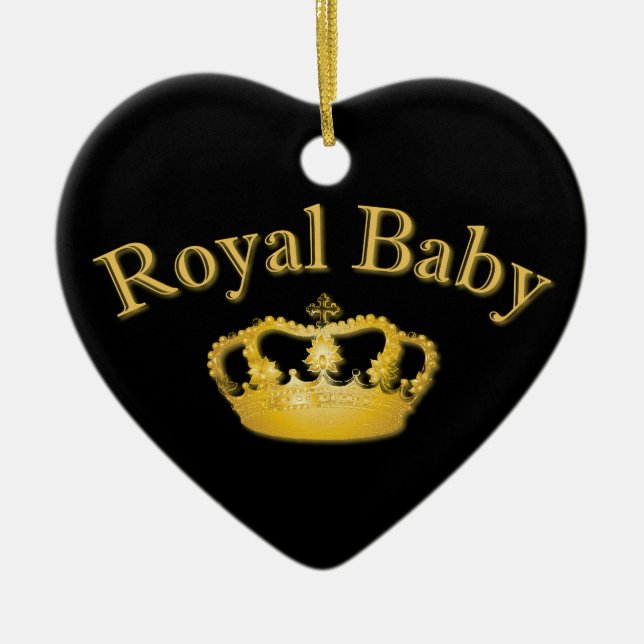 Royal Baby with Golden Crown Ceramic Tree Decoration (Front)