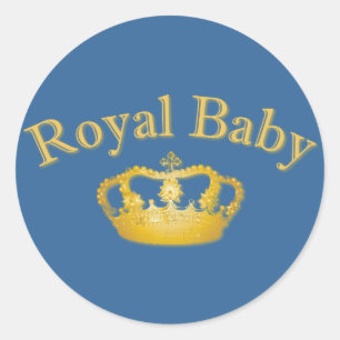 Royal Baby with Golden Crown Classic Round Sticker