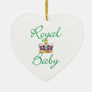 Royal Baby with Purple and Gold Crown Ceramic Tree Decoration