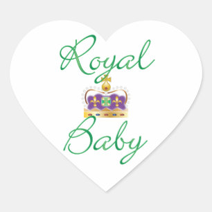 Royal Baby with Purple and Gold Crown Heart Sticker