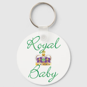 Royal Baby with Purple and Gold Crown Key Ring