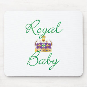Royal Baby with Purple and Gold Crown Mouse Mat