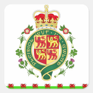 Royal Badge of Wales Square Sticker