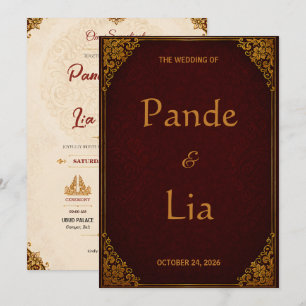 Royal Balinese Wedding Invitation