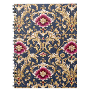 Royal Baroque Floral on Deep Blue Notebook