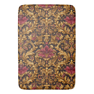 Royal Baroque Floral with Gold Ornament Bath Mat