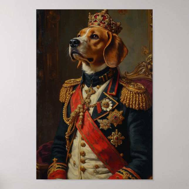 Royal Beagle Portrait Poster (Front)