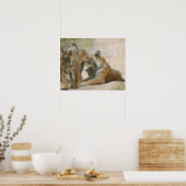 Royal Bengal Tiger and young ones - touching Poster (Kitchen)