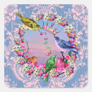 Royal Birds by Bella Bella Studios Square Sticker