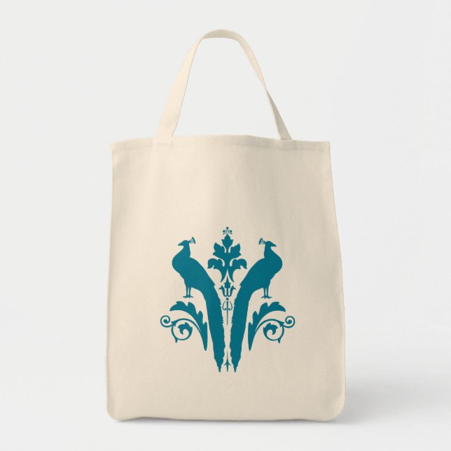 ROYAL BIRDS Teal Organic Tote (Front)