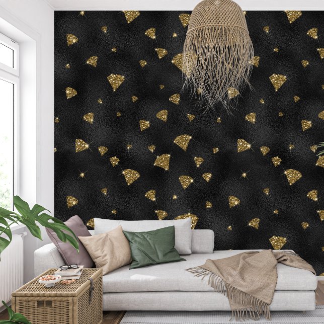 Royal black and golden Sparkle Diamond  Wallpaper (Royal black and golden Sparkle Diamond Wallpaper)
