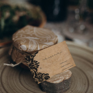 Royal Black Damask Wedding RSVP