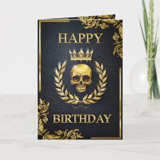 Royal Black & Gold King of the Dead Birthday