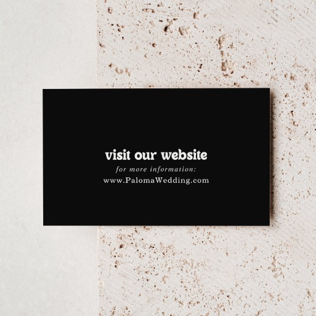 Royal Black Minimal Wedding Website Enclosure Card (Creator Uploaded)
