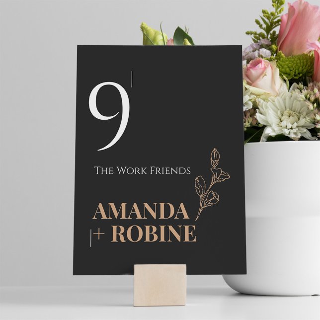 Royal Black Wedding Table Number Pedestal Sign (Creator Uploaded)