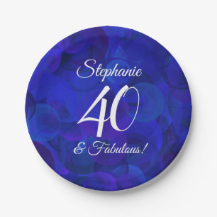 Royal Blue 40 and Fabulous Birthday Party Paper Plate