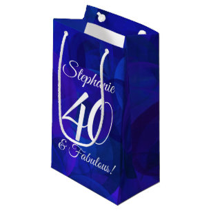 Royal Blue 40 and Fabulous Birthday Party Small Gift Bag