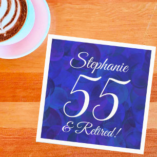 Royal Blue 55 and Retired Retirement Napkin