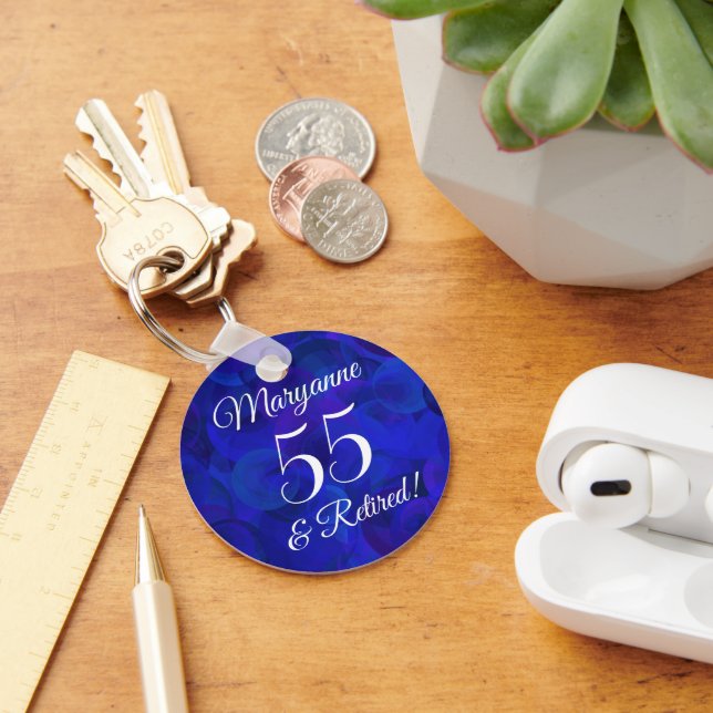 Royal Blue 55 & Retired Retirement Key Ring (Desk)