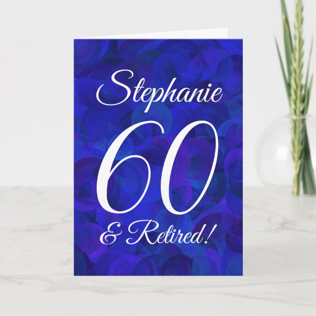 Royal Blue 60 and Retired Happy Retirement Card (Front)