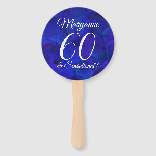 Royal Blue 60 and Sensational Birthday Hand Fan