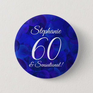 Royal Blue 60 and Sensational Birthday Party 6 Cm Round Badge