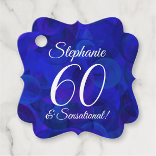 Royal Blue 60 and Sensational Birthday Party Favour Tags