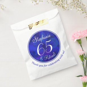 Royal Blue 65 and Retired Retirement Party Favour Bags