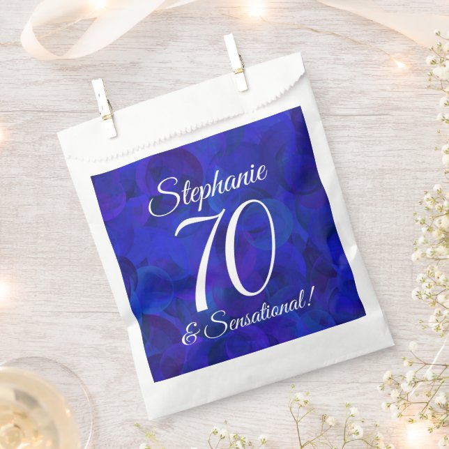 Royal Blue 70 and Sensational Birthday Party Favour Bags (Clipped)