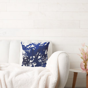 Royal Blue Abstract Watercolor Pillow