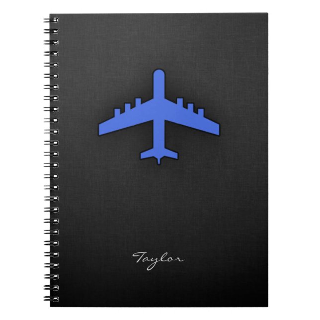Royal Blue Aeroplane Notebook (Front)