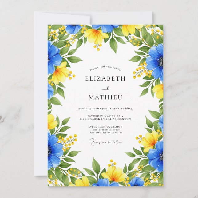 Royal Blue Alluring Summer Wedding Invitation (Front)