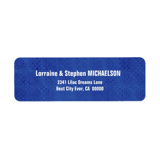 Royal Blue and Black Modern Op Art Dots S317 (Front)