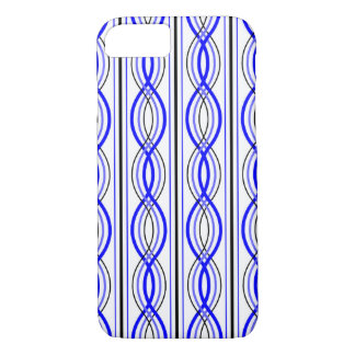 royal blue and black wavy lines iPhone case