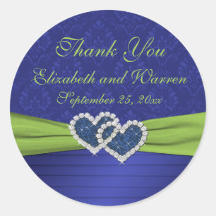 Royal Blue and Chartreuse 3" Round Sticker