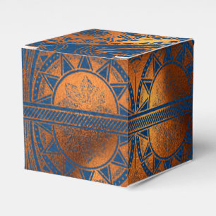 Royal Blue and Copper Gold Foil Egyptian Party Favour Box