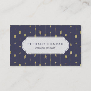 Royal Blue and Gold Arrow Business Card
