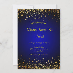 Royal Blue and Gold bridal shower invite budget