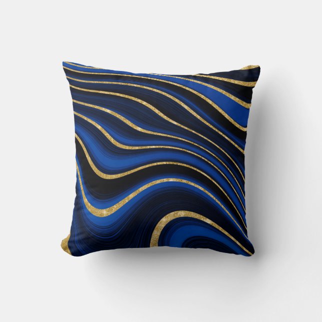 royal blue and gold  cushion (Front)