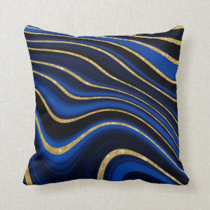 royal blue and gold  cushion