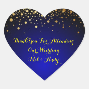 Royal Blue and Gold Customisable Wedding Stickers