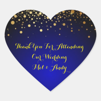 Royal Blue and Gold Customisable Wedding Stickers