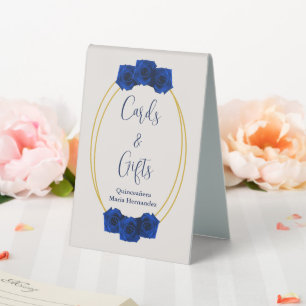 Royal Blue and Gold Geometric Quinceañera